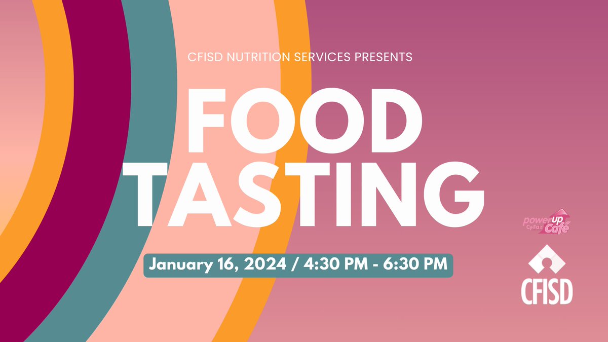 Berry Center (@berrycenter) on Twitter photo Feeling hungry? Check out <a href="/PowerUpCafe/">Cy-Fair Nutrition</a>'s Annual Food Tasting on Jan. 16th here at the <a href="/BerryCenter/">Berry Center</a>!
The tasting is a chance for members of Cy-Fair ISD and the CFISD community to come and see potential new menu and a la carte offerings for next school year! 🧑🍳 Feeling hungry? Check out <a href="/PowerUpCafe/">Cy-Fair Nutrition</a>'s Annual Food Tasting on Jan. 16th here at the <a href="/BerryCenter/">Berry Center</a>!
The tasting is a chance for members of Cy-Fair ISD and the CFISD community to come and see potential new menu and a la carte offerings for next school year! 🧑🍳
