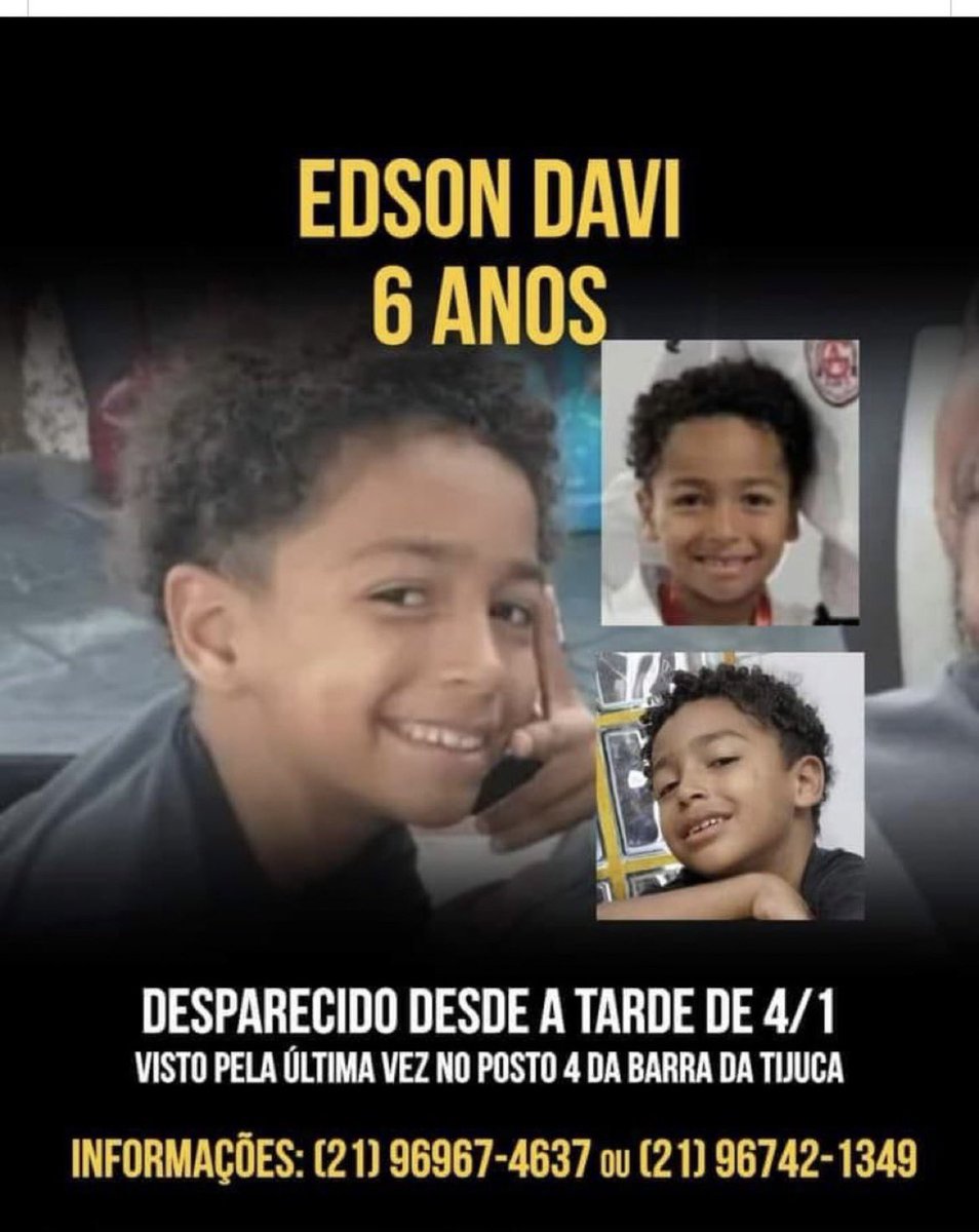 Pessoal, vamos ajudar! COMPARTILHE! 
Que o Davi seja encontrado logo🙏