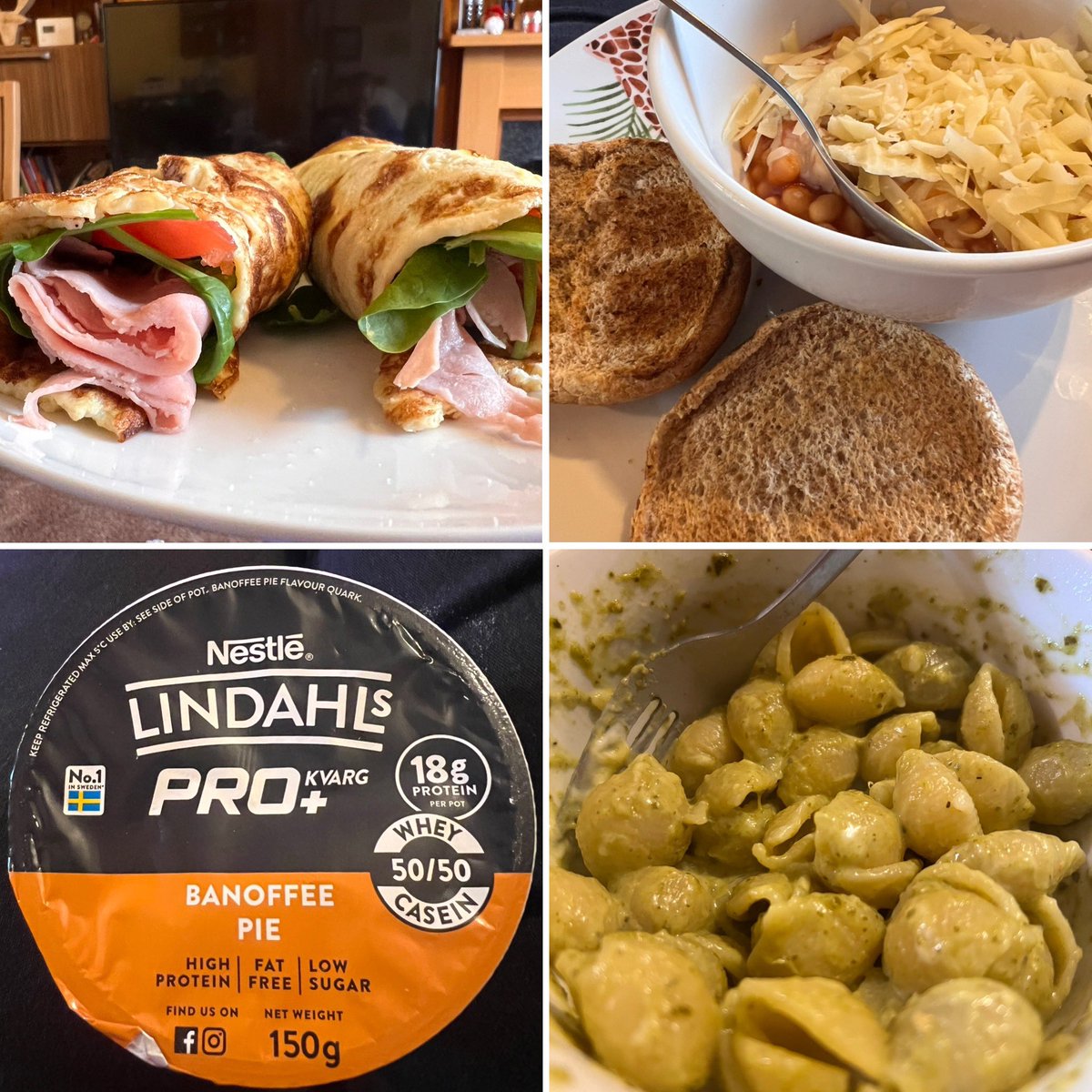 alilouherts's tweet photo. So I had plans today for food and a long walk and then that all got changed! Bit of a nightmare but I threw together these instead.
Egg wraps, cheesy beans, pesto pasta (1.5 syns) and a yogurt for 0.5 syns. @SlimmingWorld #foodoptimising #swmagazinemakes #slimmingworld https://t.co/8ErRtupN1f