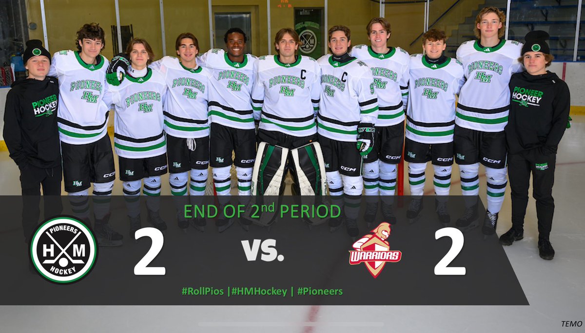 HMBoysHockey's tweet photo. After ✌️

🚨 #2 Luger - 7:47 left in 2nd

#RollPios | #HMHockey | #Pioneers https://t.co/DqlJr2aM5o