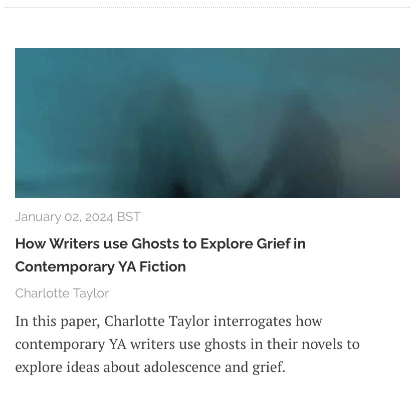 @Leaf_Journal Thrilled to be part of the new issue of this groundbreaking journal celebrating and discussing writing for young people. My article on YA Fiction and ghosts was part of the recent conference and the transcript is published here. Proud moment! ✍️ 👻  #MAWFYP