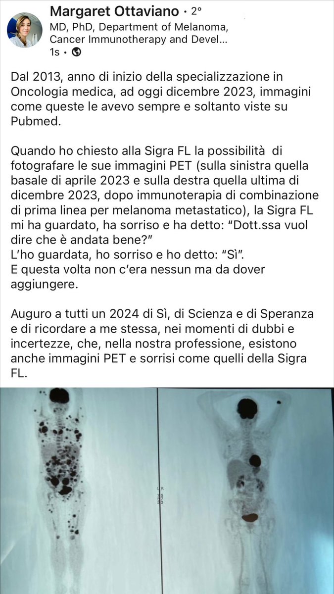 Il più bel messaggio letto oggi: carico di coraggio, speranza, amore verso il prossimo orientato al progresso. Perché ricordiamo che la scienza salva vite umane. Non i santoni e i cartomanti.