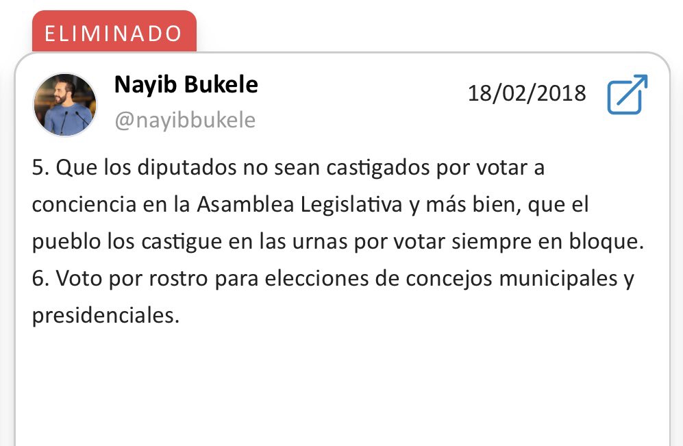 antoasb's tweet photo. Recopilación de las publicaciones borradas por Bukele en esta red, acá queda en evidencia cómo modifica su discurso a conveniencia. Abajo en imágenes les dejo un par de ejemplos.

Excelente trabajo, @_elfaro_

Los 144 tuits borrados de @nayibbukele 
https://t.co/Cb4ZkjMhmX https://t.co/yjWcP7m8cW