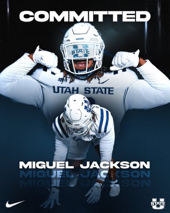 Charlotte transfer defensive lineman Miguel Jackson has committed to Utah State. 

📸 <a href="/_mjjacks/">Miguel Jackson</a>