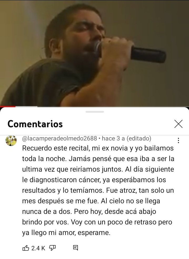 El verdadero amor esta en los comentarios de las canciones de rock