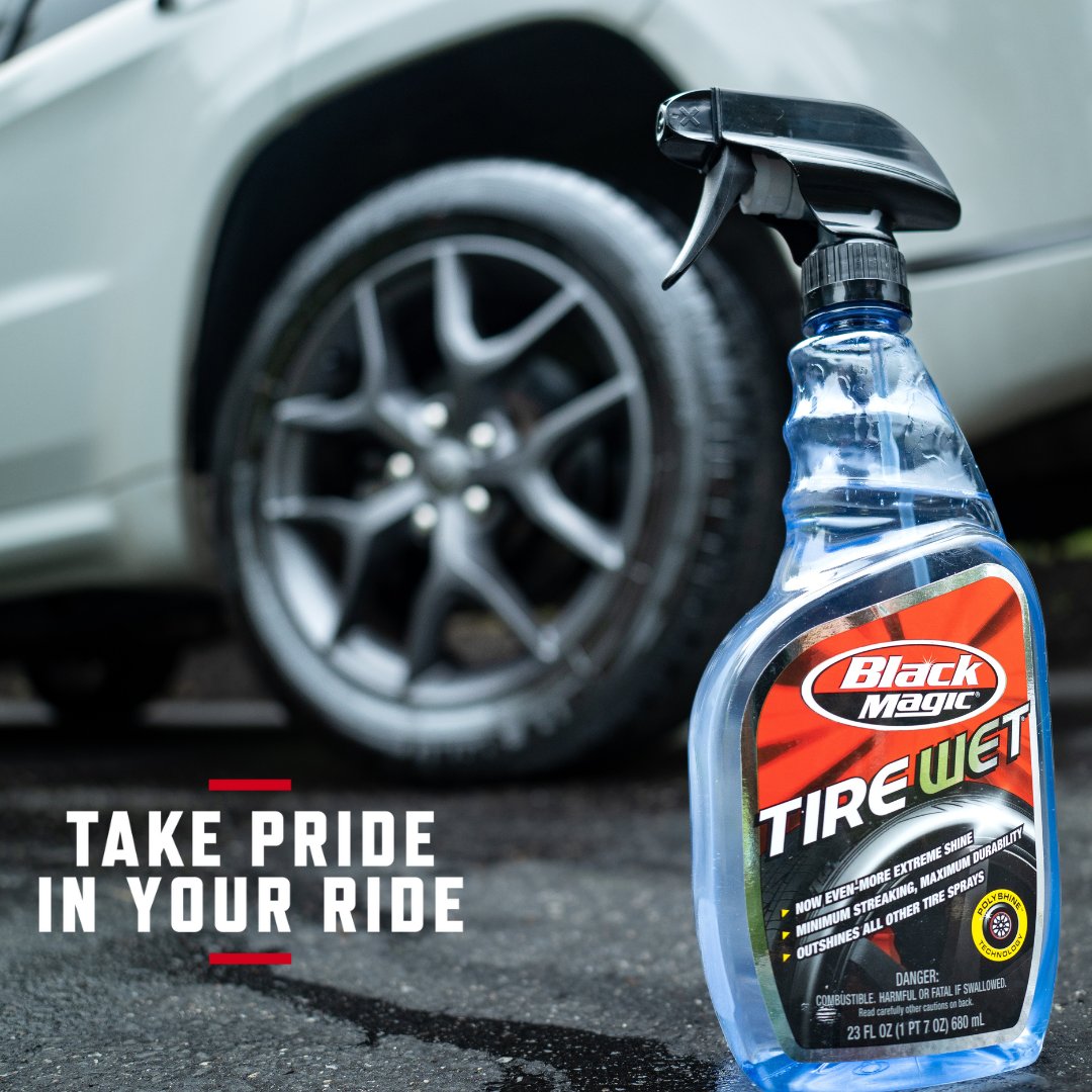 Take pride in your ride and use Black Magic® Tire Wet for a high-gloss, wet finish. ✨

#BlackMagicShine #TakePrideInYourRide #TireWet #TireShine