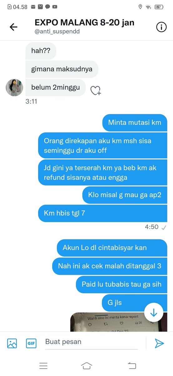 iirenen's tweet photo. @anti_suspendd 
Member g jls g bakal gw respon lagi mau nyoba nipu gw apa gmn ini direkapan ada dipostingan jg msh ada .ternyata dia masuk di gw tgl 3 https://t.co/xoVba154Qj