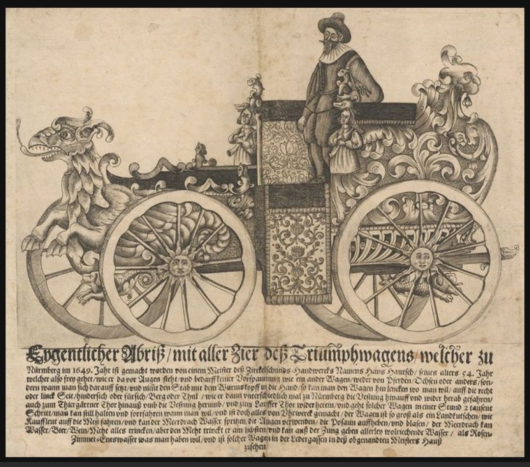 RjNol's tweet image. Nuremberg Carriage, by
Johann Hautsch
1649 Nuremberg Carriage
#OldWorld 
#LostTechnology 
Apparently the vehicle was not drawn by horses.🧐