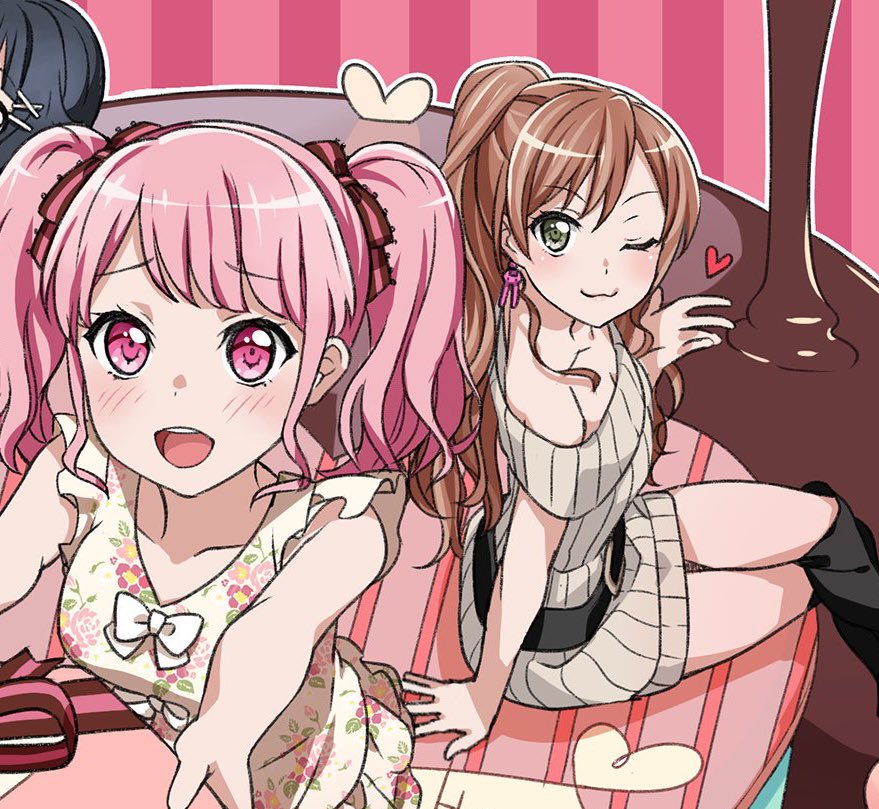 bandori rarepair otd is ayalisa!!!! this ship consists of aya from pastel palettes and lisa from roselia! agejo gyaru and her himegyaru gf!!!