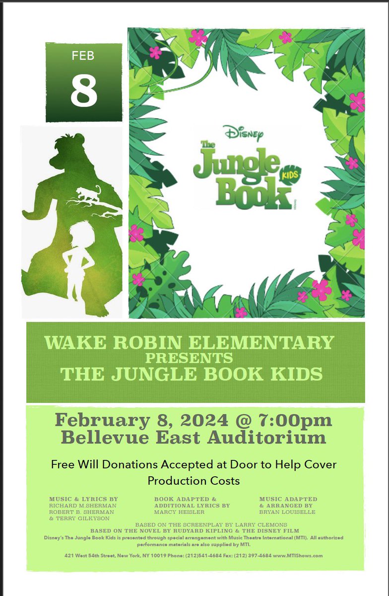 Come support the students and staff of Wake Robin that have been working hard to bring this production to life! #bpsne