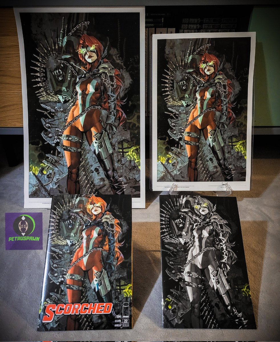 PetruSpawn's tweet image. First Spotlight of 2024 on that wonderful She-Spawn cover for the Scorched issue 22.
2 comic variants alongside 2 limited prints. Go grab them at @KaelNgu store while they are still available!

#shespawn
#scorched22
#originalcomicsart
#spawnsaturday
#spawncomics
#spawnart