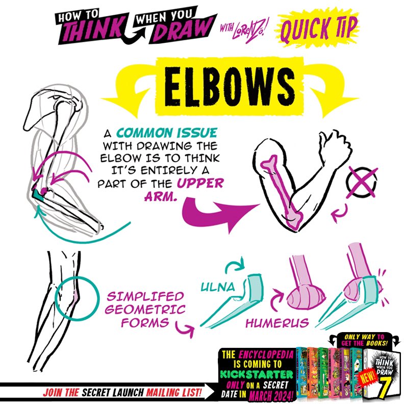 Draw Elbow Tutorial ELBOWS for #LEARNUARY, from the How to THINK When You Draw ENCYCLOPEDIA ...
