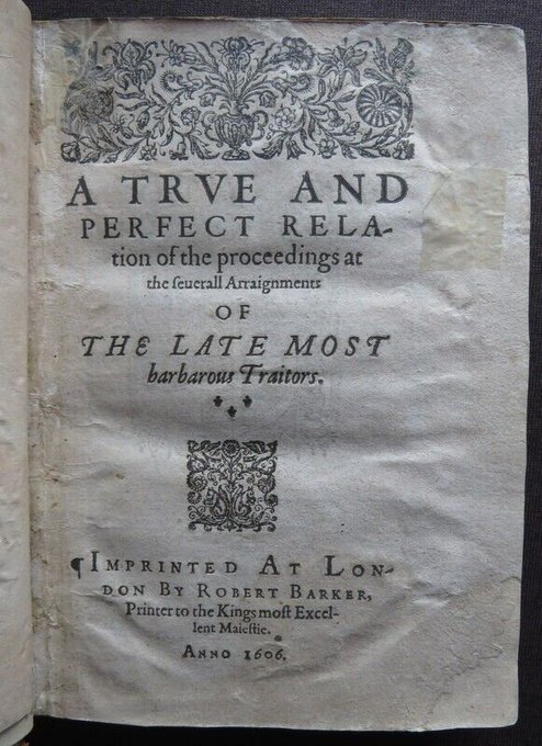 Rare Gunpowder Plot ~1606~ Trial Barbarous Traitors Catesby Fawkes Garnet