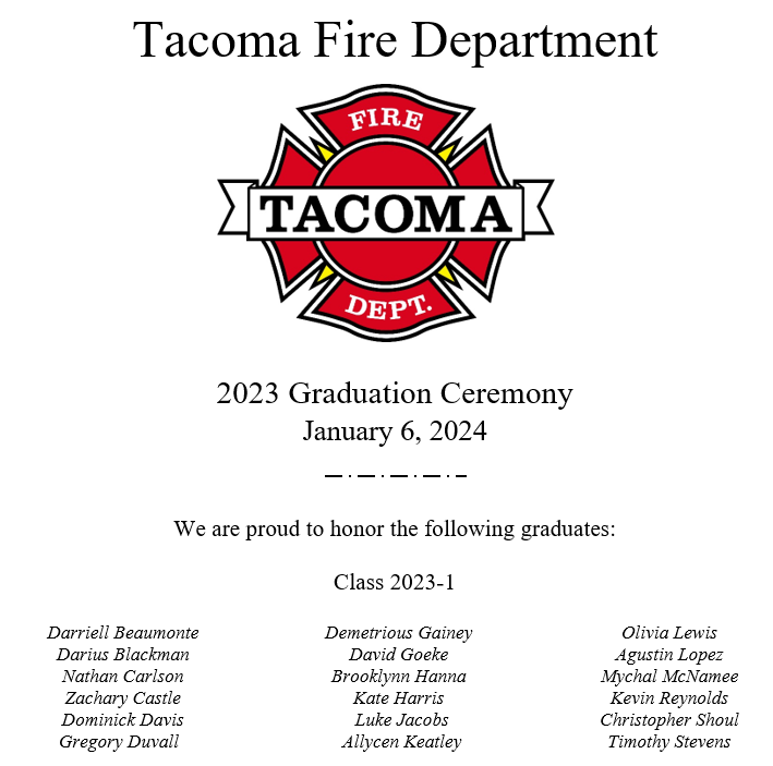 In a special ceremony today, probationary firefighters celebrated a milestone as they achieved the rank of firefighter within the department. Congratulations to all! #wearetacomafire