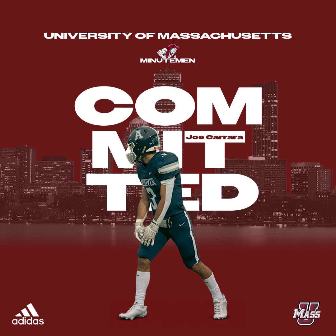 I am honored to announce my commitment to the University of Massachusetts Amherst. Thank you to all of the coaches that have helped along the way. @mzanellato @CoachRoPo @FBCoachDBrown @cbrownandovere1 @ChrisPowers1937