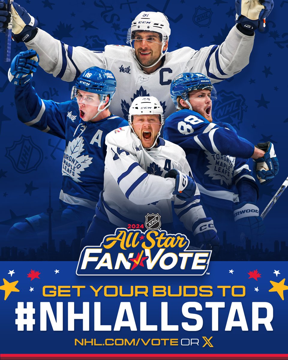 DO YOUR THING, LEAFS NATION! 🗳 #NHLAllStarVote + John Tavares #NHLAllStarVote + Morgan Rielly #NHLAllStarVote + Mitch Marner #NHLAllStarVote + William Nylander