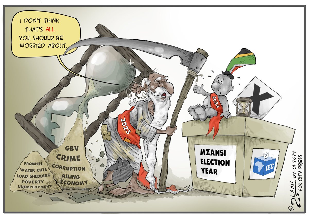 First cartoon of the year for @City_Press today #NewYear2024 #Election2024