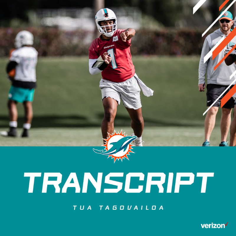 MiamiDolphins's tweet photo. Catch up with Tua Tagovailoa &amp; Mike McDaniel before #BUFvsMIA ⬇️