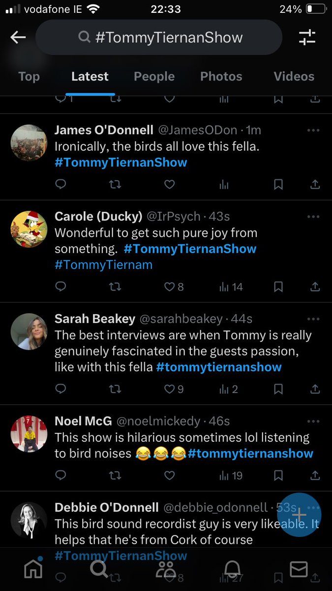 bowe_j's tweet photo. How ironic that a Carole Ducky and   Sarah Beakey commented on the bird lad! 🤣 #TommyTiernanShow https://t.co/9gWlBgilji