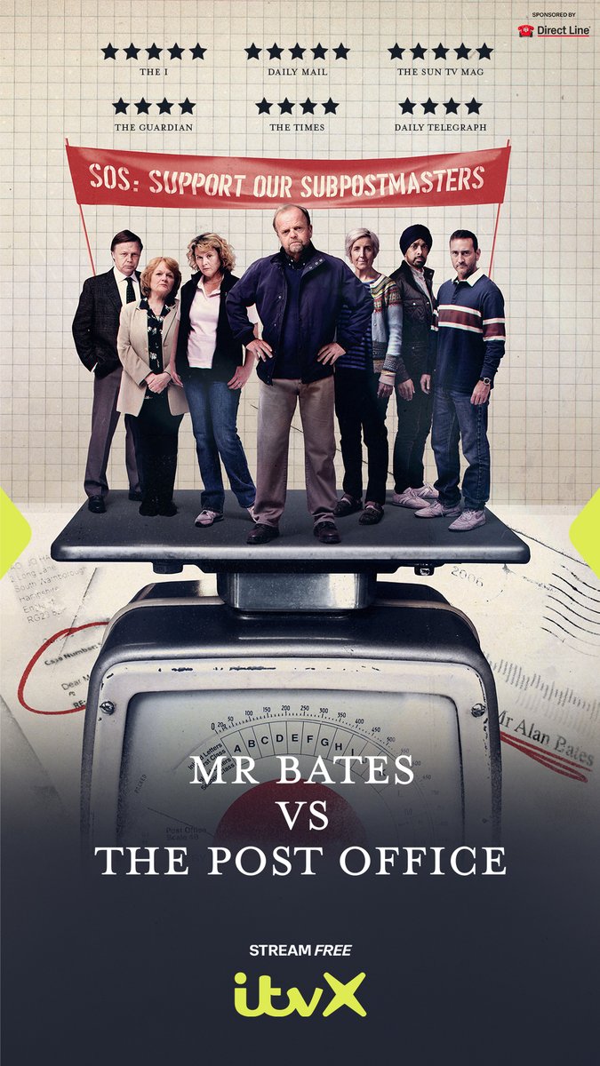 We're delighted that #MrBatesvsThePostOffice has been so well received. Both the drama and the documentary #MrBatesvsThePostOfficeTheRealStory have rated brilliantly and captured the hearts of the nation. They're both available on ITVX.