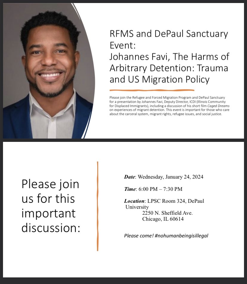 RFMS invites you to learn more about the deleterious effects of arbitrary jailing of migrants #nohumanbeingisillegal