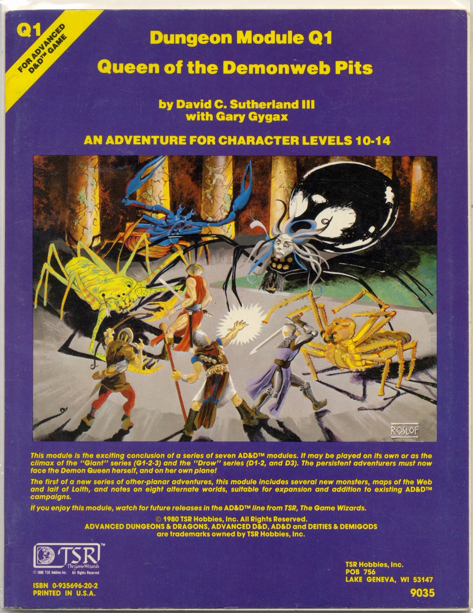 Loston_Wallace's tweet photo. #TSRModule #Q1 #QueenOftheDemonwebPits #AdvancedDungeonsAndDragons
My copy of TSR's Q1: QUEEN OF THE DEMONWEB PITS! Another AD&D classic! @DaddyRolleda1 @YoDanno @BugbearBrothers @MadameDM_DND https://t.co/UF9rpQWtz1