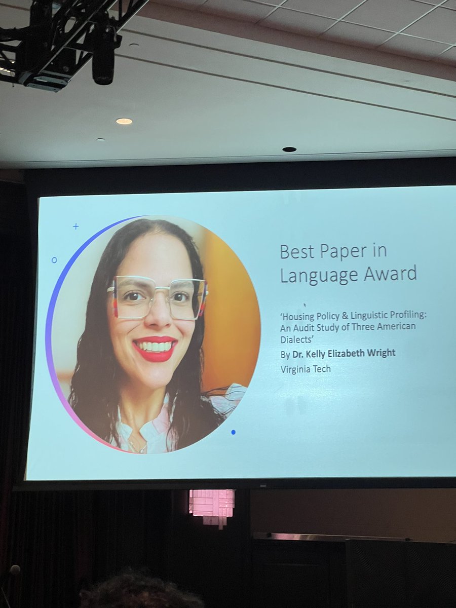 Congratulations to @raciolinguistic for winning the Best Paper in Language Award #LSA2024