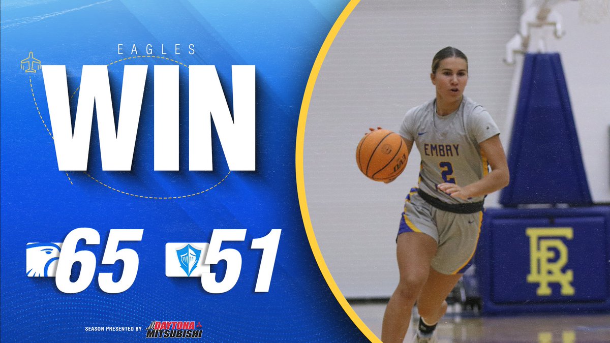 BIG win for @ERAUWBasketball tonight!! Mary Lengemann (13 pts), Madyson Jean-Louis (11 pts) and Kyran Haan (10 pts) leading the way for the Eagles.
#GoERAU #DaytonasHometownTeam