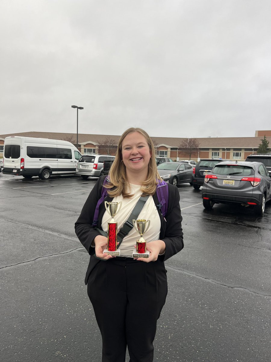 Congrats to Violet for placing in both Humor and POI today! A second place and her 3rd BID to state was earned in POI. Congrats Tigers!!