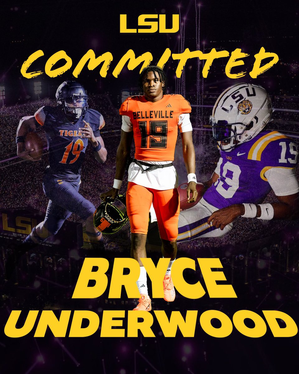 Mikdup_8's tweet photo. BOOM!!!!!

BRYCE UNDERWOOD IS A #LSU TIGER!!!!!

THE TIGERS LAND THE #1 QUARTERBACK AND #1 OVERALL PLAYER IN THE CLASS OF 2025🔥 https://t.co/wigdh5W6zJ