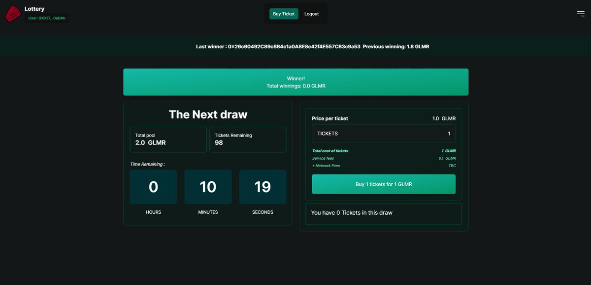 We are thrilled to share that the Golem Lottery website has undergone a significant upgrade👌

To give you a sneak peek, we have added screenshot from the testing phase✌️

Stay tuned for the official launch👇
t.me/golempark
golempark.com

#NFT #GLMR #Moonbeam