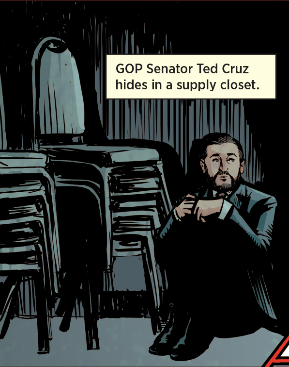 @SenHawleyPress @funkybrownchick @Opportunity1 @oppagenda @DeborahNArcher @IndivisibleChi @bridgitaevans @FandomForward @gangolan #OnThisDay, 2021. @SenTedCruz, who days earlier had privately floated creating a new “commission” to decide the outcome of the election instead of voters, hides in a supply closet.