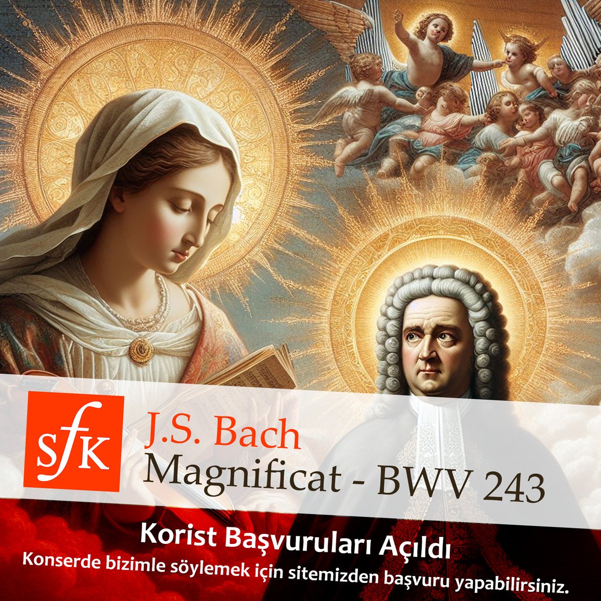 J.S Bach'ın Re major BWV.243 Magnificat eserini 9 Mart 2024'te Bilkent Senfoni Orkestrası ile seslendireceğiz. Bu konserde koromuzda yer almak isteyen koristler 11 Ocak'a kadar sitemizden başvuruda bulunabilir.
saygunfilarmonikorosu.com/korist-al%C4%B…