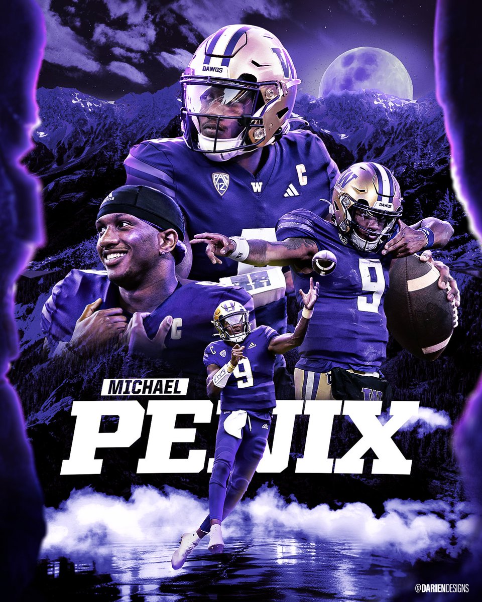 DarienDesigns's tweet photo. the dawg of all dawgs | @uw_football
#spitzdesignchallenge #nfl #sportsedits #sportsdesign #smsports #michaelpenix #uwfootball #washingtonhuskies #huskies #penix #cfbplayoff #ncaafootball #touchdown #smsports #trenches #football https://t.co/AdmW5ueQRp