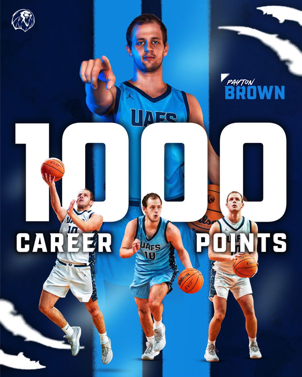 UAFSSports's tweet photo. Congrats to guard Payton Brown for becoming the seventh Lion in the D2 era to score 1,000 career points!

#RunToTheRoar https://t.co/Sv9OEmqzmT