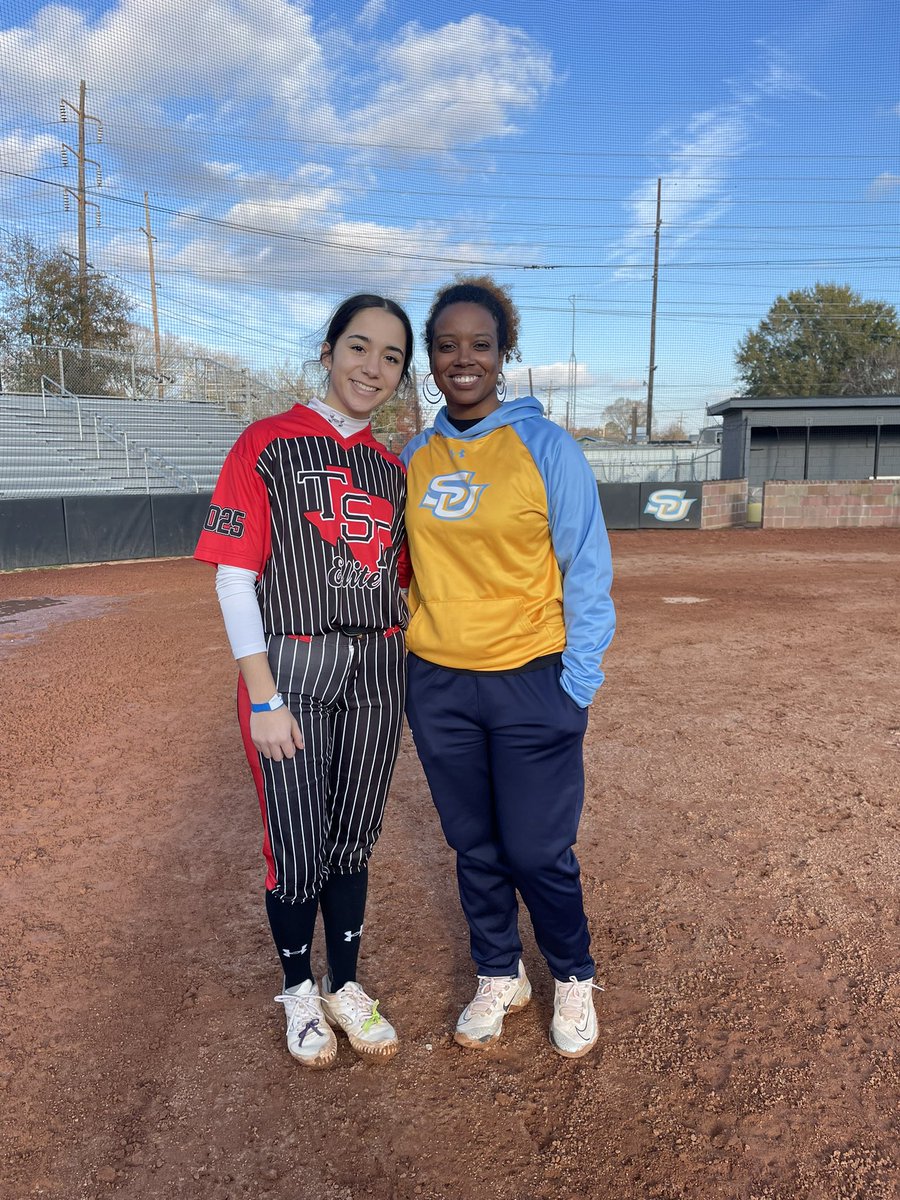 Had a great camp today at @SUsoftball_ Thank you to Coach Williams, Coach Jessie, and Coach Ace for the great feedback! Go Jags!🐆🥎