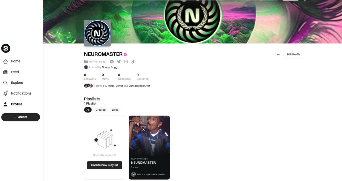 NEUROMASTER9's tweet photo. https://t.co/UdbyXTsZHx
#soundxyz
Fresh tracks going up very soon
Warning! May Cause Overwhelming Feelings
of Great Happiness and Pleasure.
#NEUROMASTER #Music #Art
#Snoop Blockchain Party #DogyDog https://t.co/risvARca9N