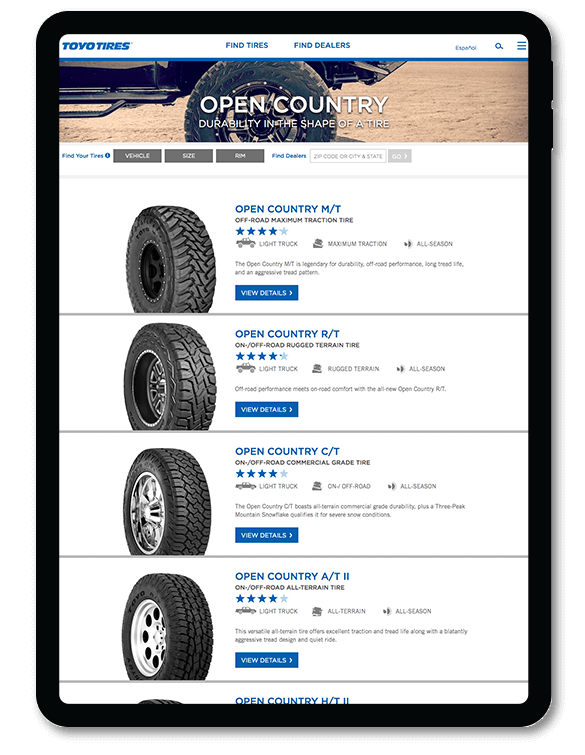 Struggling to compete online? Discover how The Agency at DCG ONE propelled Toyo Tires to success with a high-performance website, including a revolutionary tools. Drive your brand forward with innovative concepts, UX, design, SEO, and ongoing improvements. bit.ly/3SOchd7