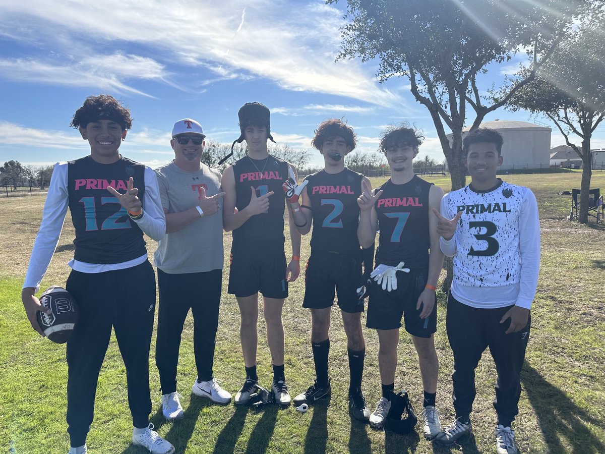 RStade34's tweet photo. Great to see Taft represented so well at the Tone Baby’s 7v7 tournament out in Cibolo today. Went undefeated on the day! Boys competed!! Good luck tomorrow, Win it All!! #relentless #raiderpride https://t.co/GcDgcI5K9a