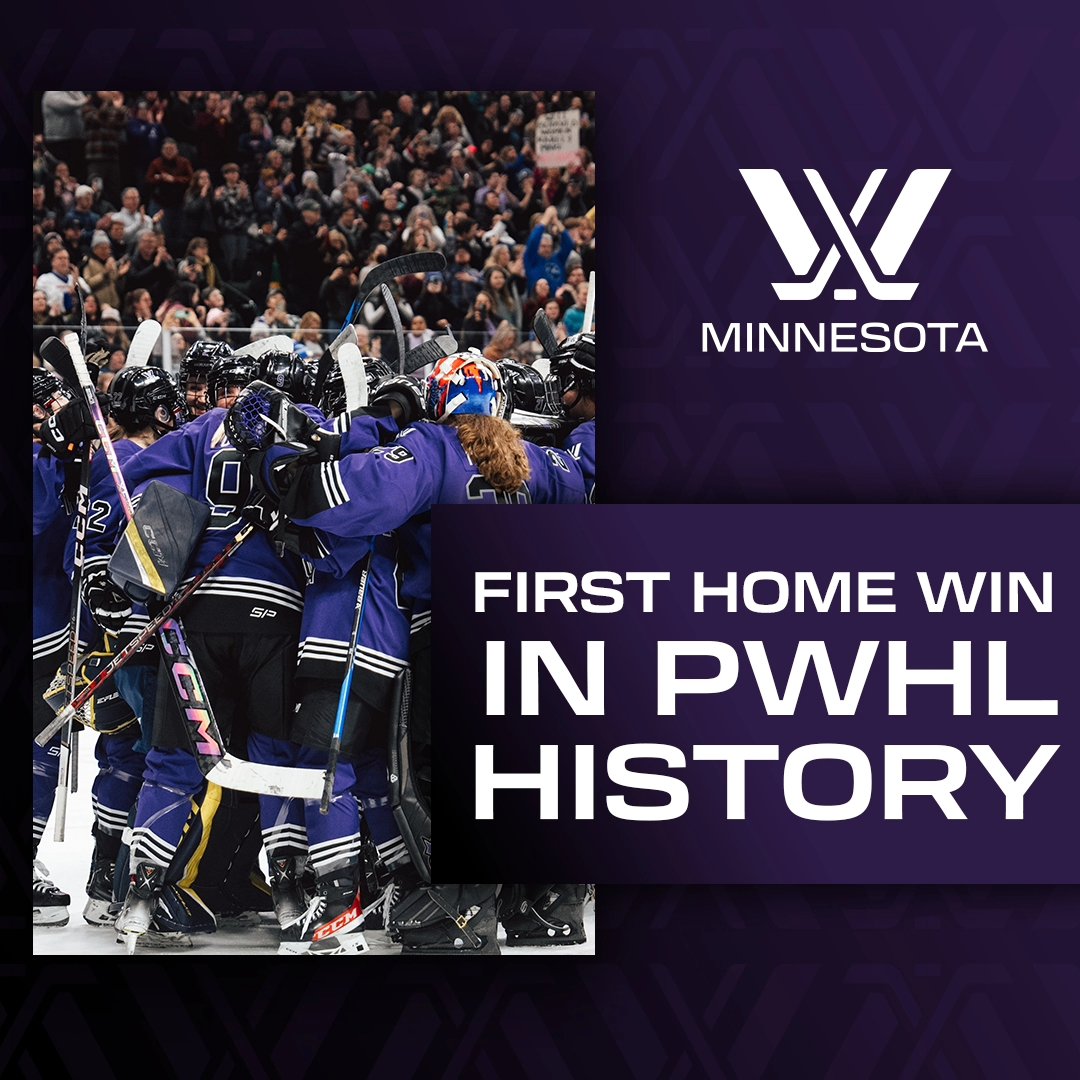 thepwhlofficial's tweet photo. There's no place like home. 🤩

Minnesota has made PWHL history as the first team to win at home! https://t.co/xbIu35AJzv