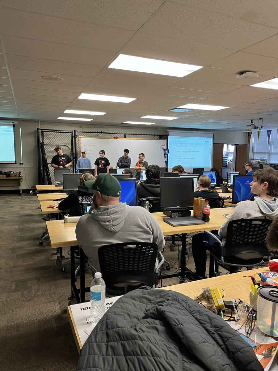 core2062's tweet photo. CORE 2062 is super excitited for 2024 Crescendo! We spent all day strategizing and planning our prototypes! (With a very productive and professional break for some dodgeball😄) Competition season can’t come soon enough! #omgrobots #frc #first #firstwisconsin #robots #steam https://t.co/HOGIArR9J9