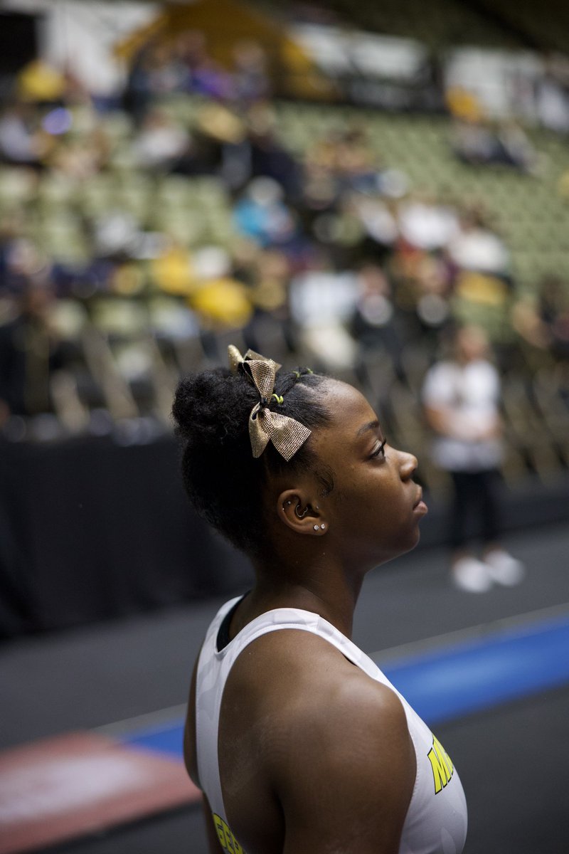 MizzouGym's tweet photo. Tonight, we compete for more than just us 🐯🦁

In solidarity with @LionsGymnastics, we are wearing Lindenwood gold ribbons in an effort to #savelindenwoodgymnastics ❤️

#MIZ🐯 https://t.co/pStSLeOfq6