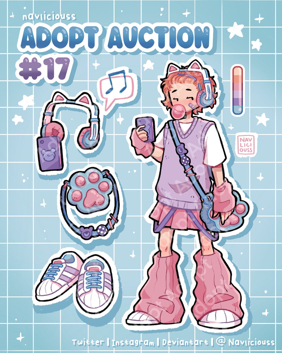got this cute pastel adopt auction going on deviantart and ych.commishes ~

starting on $20 for this baby 🌸

if you are interested, you can go bid there or let me know and I'll update it! 

🌸 RTs appreciated🌸

#adopt #adoptables #adoptauction #vtuber #pngtuber #oc