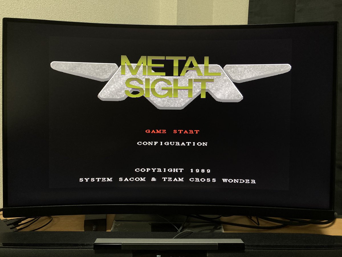 Funny_Place's tweet photo. 早朝から #メタルサイト 。ZだとBGMがたまに飛んじゃうけど、ゲームは普通に最後までプレイできました。当時は赤機体(ヴェリーネ機)を使ってましたね。特に性能差はなかったと思ったけど、ギブスンさんも藤沢兄も結末が不幸なんだもの。 #X68000 #X68000Z #MetalSight #システムサコム #SystemSacom https://t.co/ntw8umq9Aa