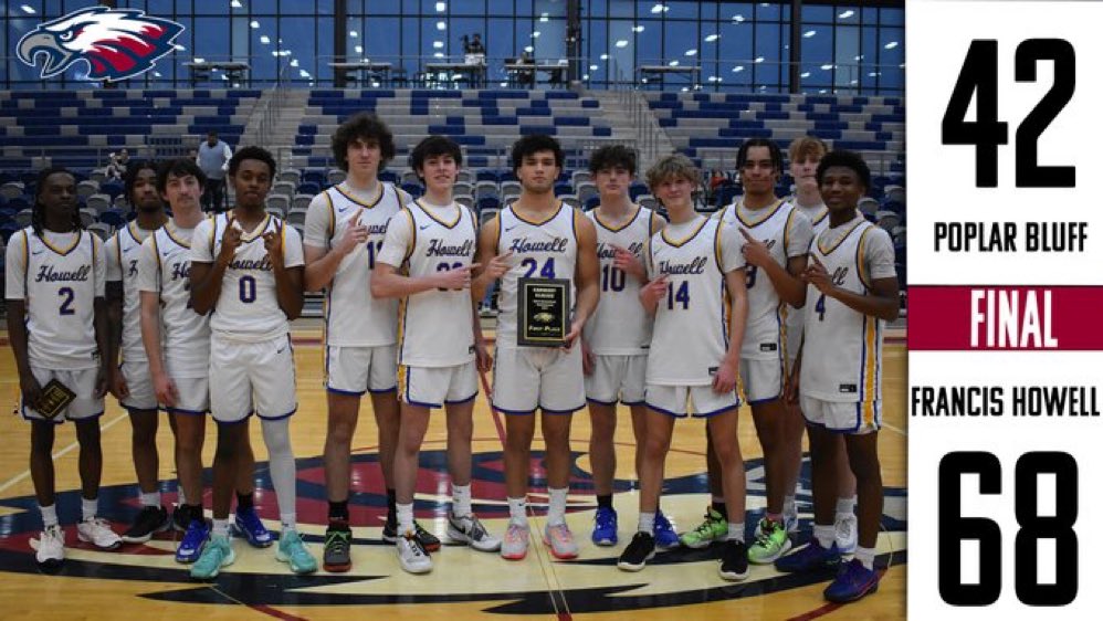 2024 KAMINSKY CLASSIC TOURNAMENT CHAMPIONS🟡🔵🏀 
Vikings were led by Will Paulson with 19 points Jeremiah Poniewaz with 11pts Brennon Wibbenmeyer with 10points and Jude James with 10pts. Great team win. And wonderful 3 days in Joplin