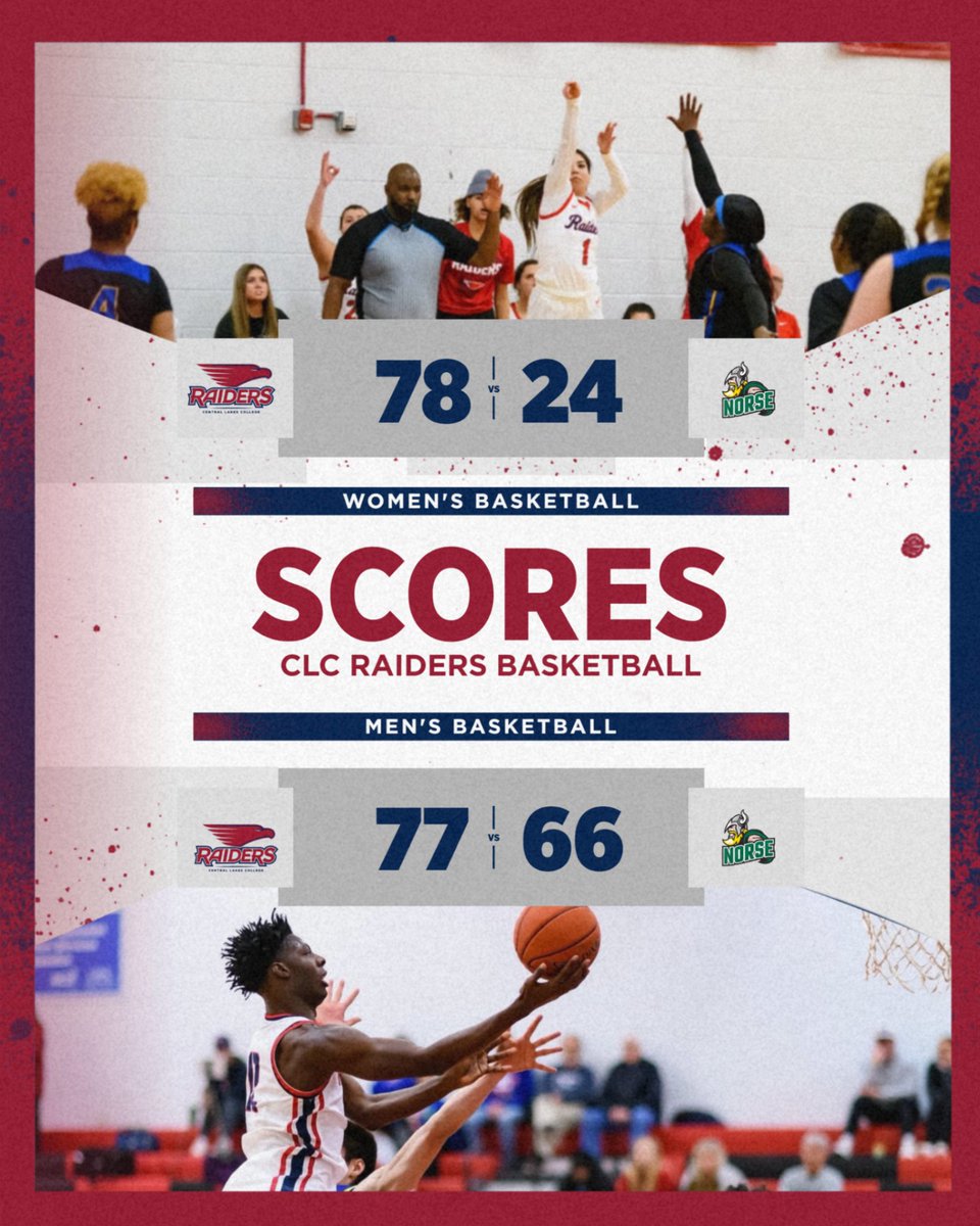 Both Raider teams get the win at home and go 1-0 in conference play! #RollRaiders

The men's team is on the road Wednesday to face MN North - Hibbing, and both men and women will be at home again next Saturday as they host Gogebic Community College.