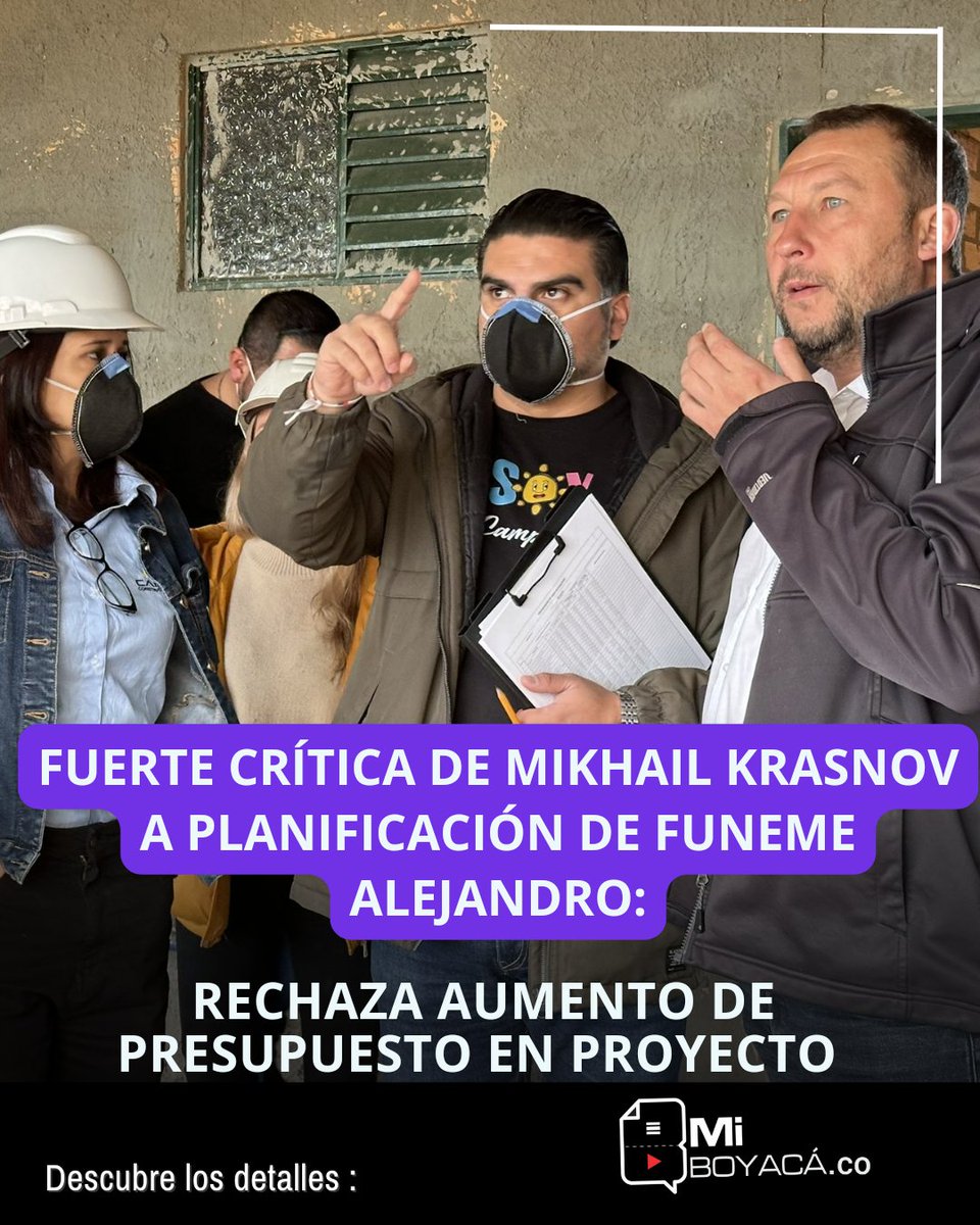 miboyaca_co's tweet photo. El actual mandatario de #Tunja, Mikhail Krasnov @ElRusoAlcalde, critica la supuesta mala planificación de la Alcaldía de Funeme Alejandro.
Según él, debieron añadir $300 millones al proyecto de adecuación de acceso para personas con discapacidad a las oficinas de la calle 15 con carrera 4AB de la Administración.
Krasnov destaca que no añadirá fondos sin un estudio previo a los proyectos liderados por empresas contratistas como Caipro Constructores.
¿Qué opinas de esta controversia? 👇