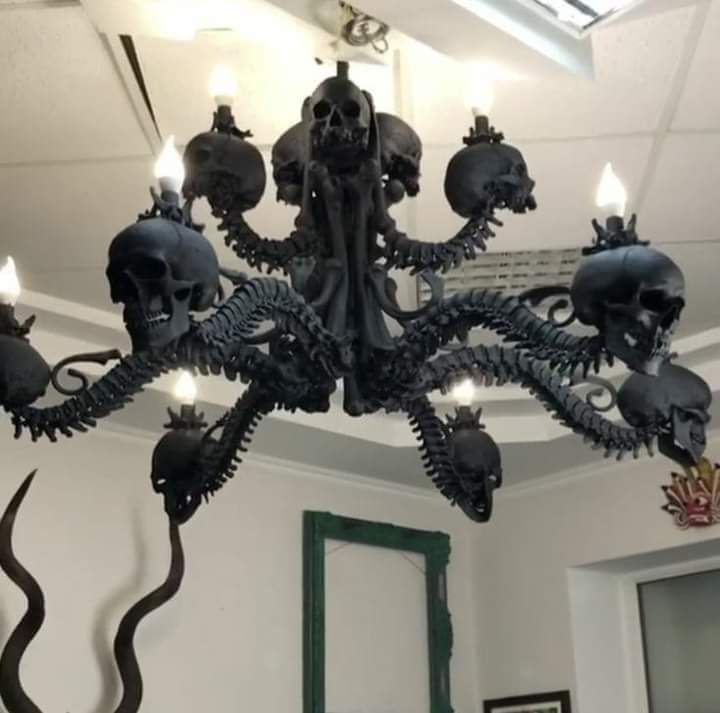 DadisaViking's tweet photo. Your invited for dinner and this is their dining room chandelier. What are you doing? https://t.co/WfuzPoqQrR
