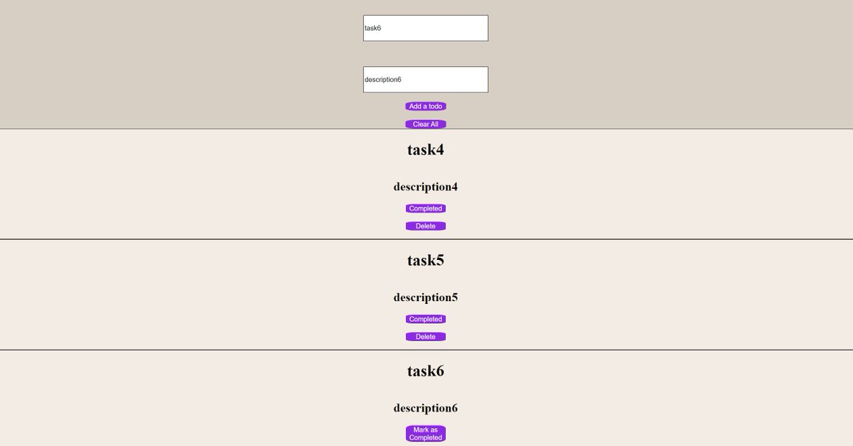 itsak0902's tweet photo. Hey @kirat_tw, I enhanced our Week 5 todo-list: 
1)Added signin/signup feature with personalized todo lists using MongoDB
2)Delete button for each todo  &amp; 'Clear All' option
3) Optimized fetch requests with useEffect(). 

Kudos to you for being an outstanding teacher and mentor. https://t.co/bFRoAl8jfJ