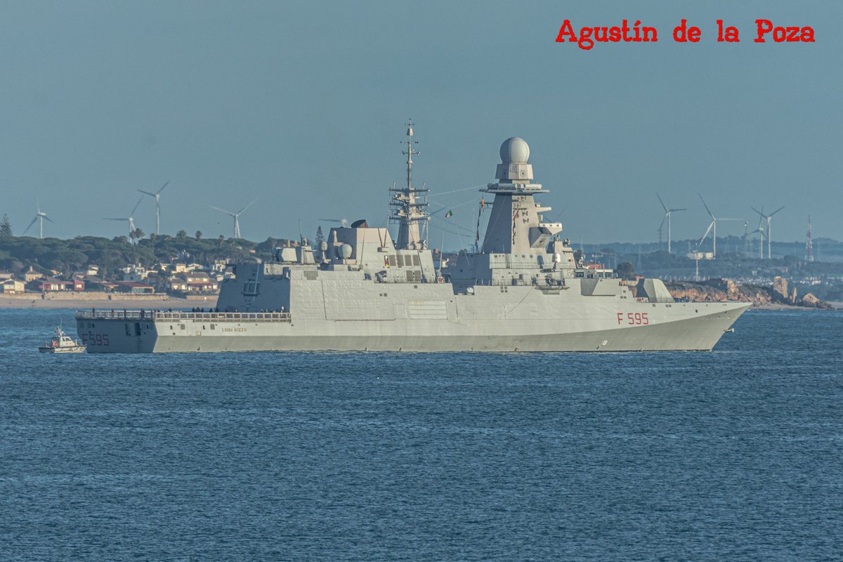 WarshipCam's tweet photo. Italian Navy Bergamini-class general purpose frigate ITS Luigi Rizzo (F 595) leaving Rota, Spain - January 6, 2024 #itsluigirizzo #f595
SRC: TW-@agustinlowpozi https://t.co/d27aZXkmyD